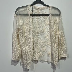 White lace boho jacket